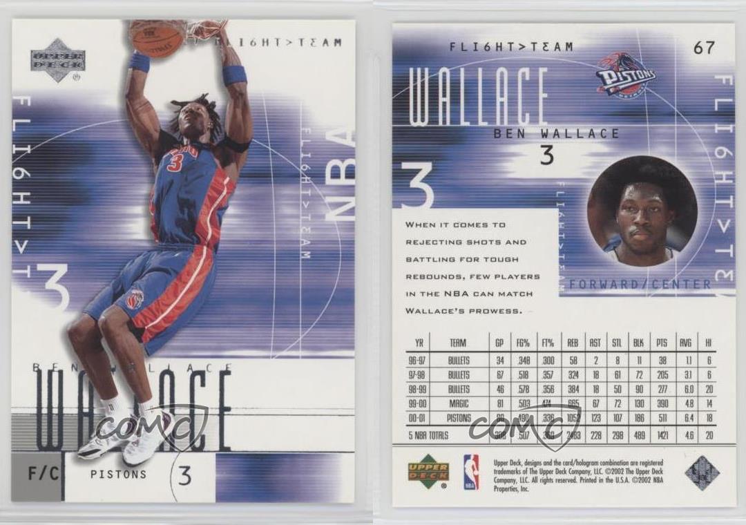 2001-02 Upper Deck Flight Team Ben Wallace #67 HOF - Picture 3 of 3