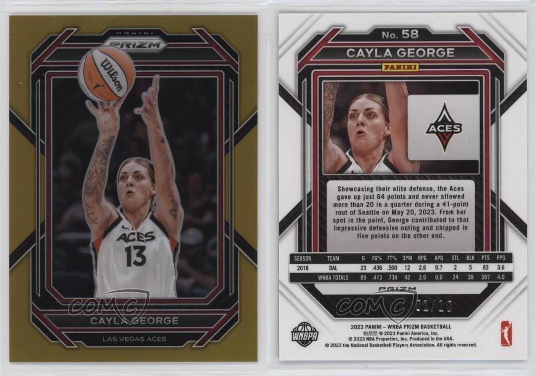 2023 Panini Prizm WNBA Gold Prizm /10 Cayla George #58 - Picture 3 of 3
