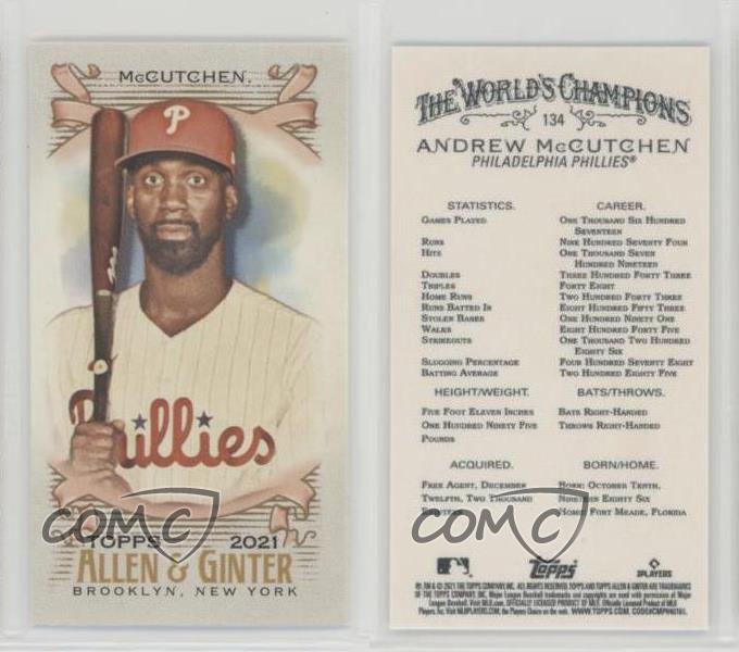  2021 Allen & Ginter #134 Andrew McCutchen Philadelphia