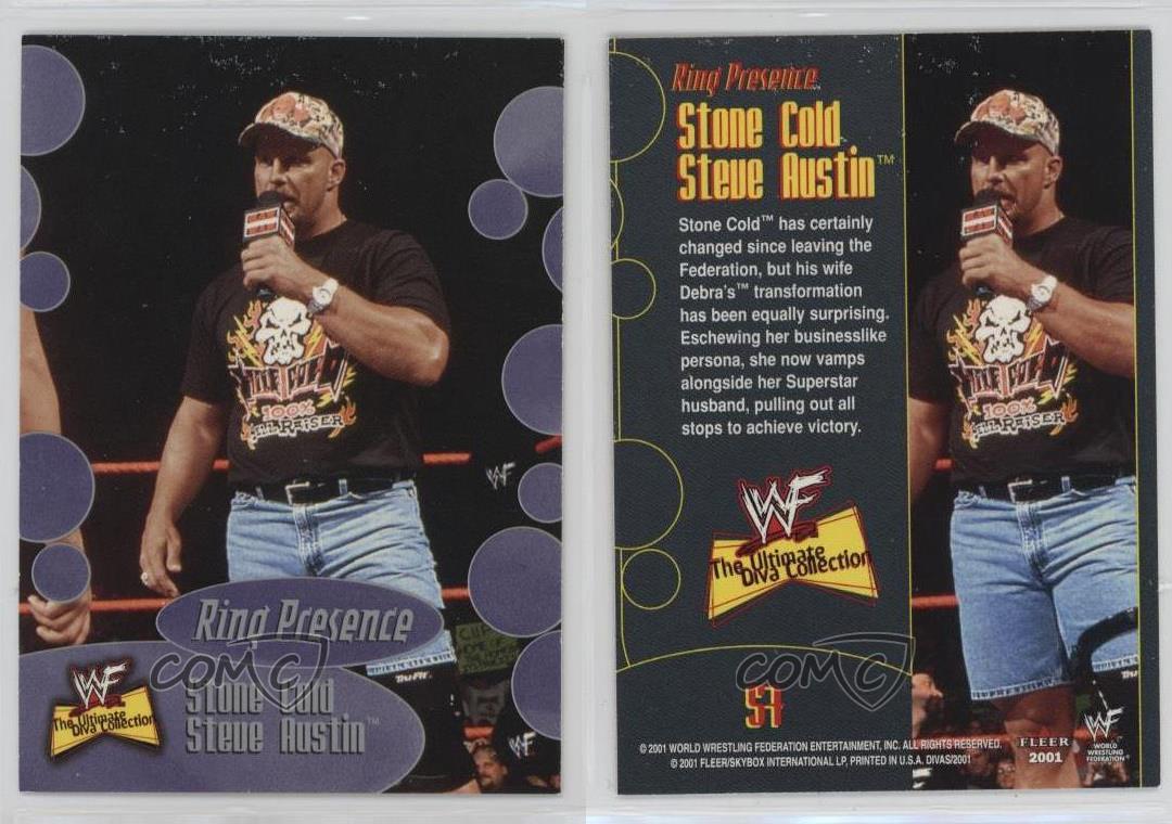 2001 Fleer WWF The Ultimate Divas Collection Ring Presence Steve Austin #57 HOF - Picture 3 of 4