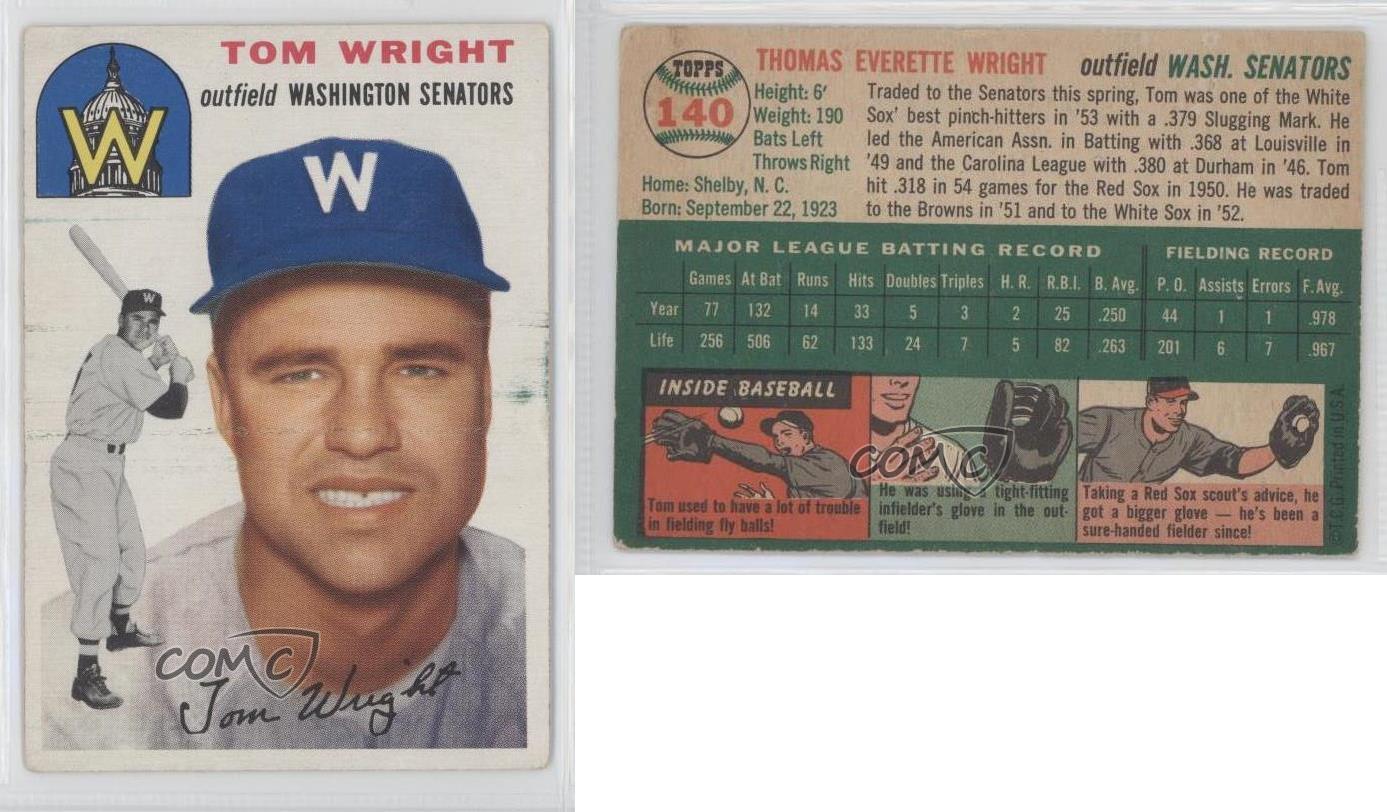 1954 Topps Tom Wright #140 | eBay