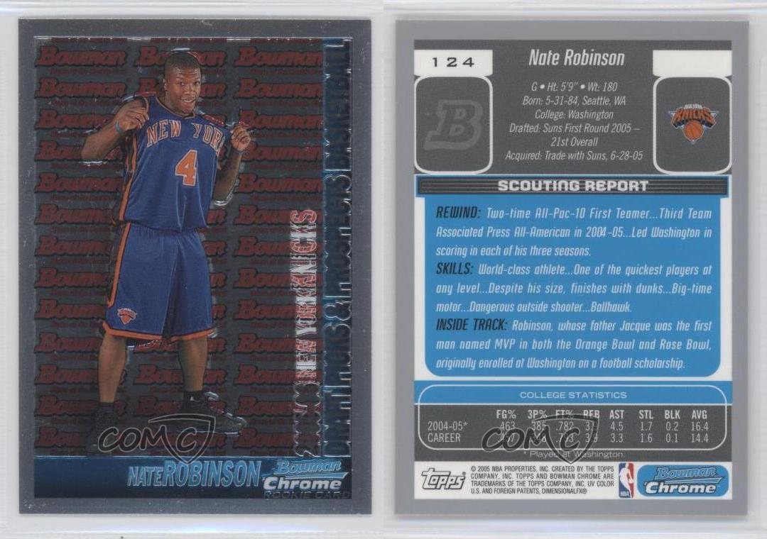 Nate Robinson 2005 Bowman Chrome #124 Price Guide - Sports Card