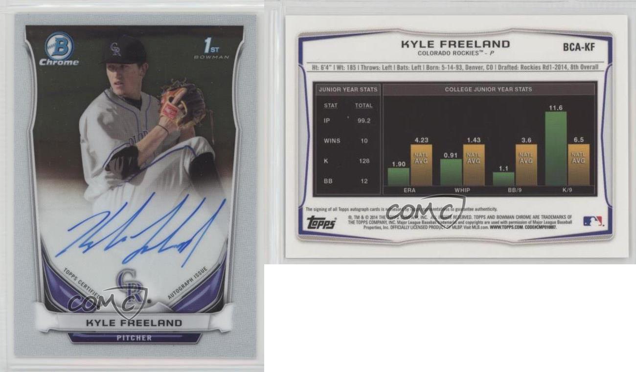 2014 Bowman Draft Chrome Draft Pick Auto Kyle Freeland #BCA-KF Auto