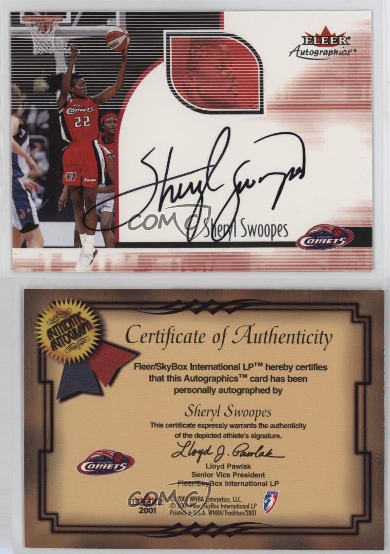 2001 Fleer Ultra WNBA Autographics Sheryl Swoopes Auto HOF - Picture 3 of 4
