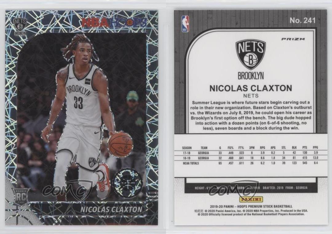 2019-20 NBA Hoops Premium Stock Silver Lazer Prizm Nic