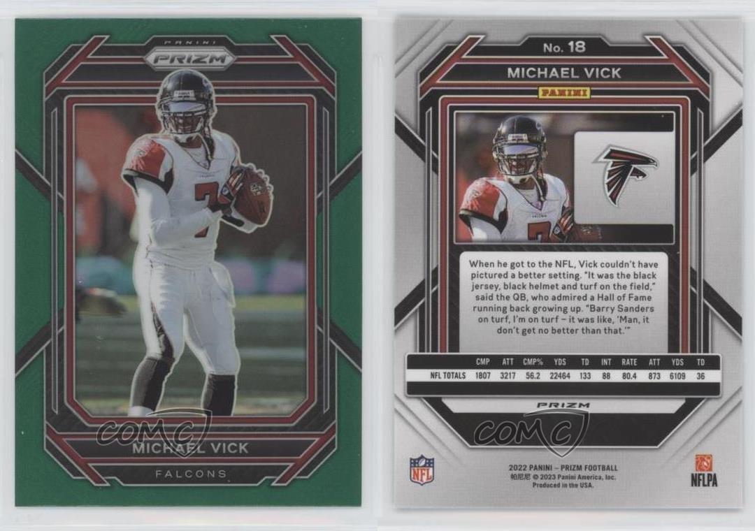2022 Panini Prizm Green Prizm Michael Vick #18