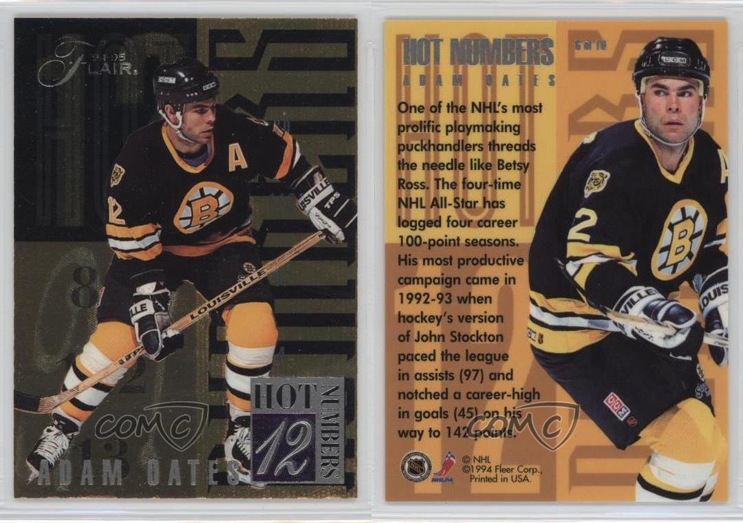 1994-95 flair hot numbers #6 adam oates boston bruins hockey