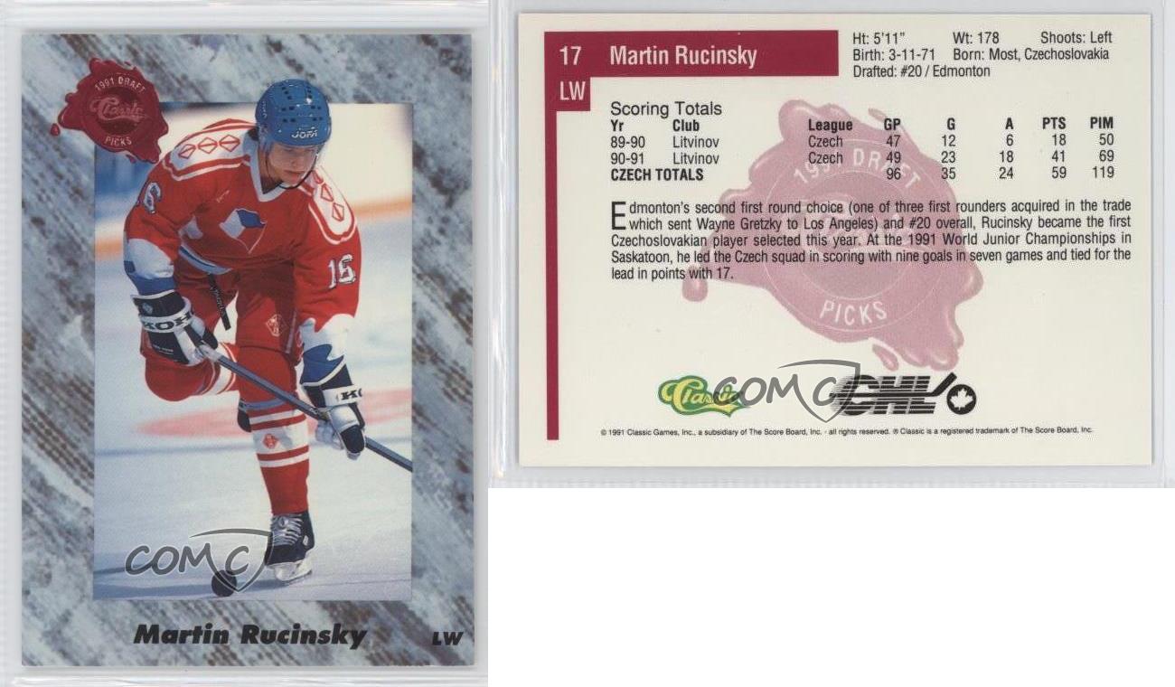 1991 Classic Draft Picks Martin Rucinsky #17 Rookie RC - Bild 4 von 4