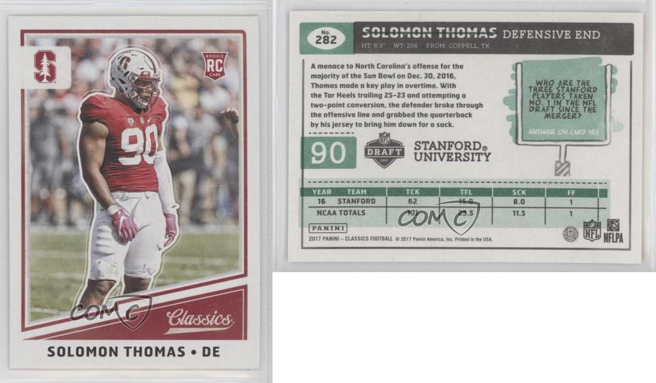 2017 Panini Classics Rookies vente en gros Solomon Thomas #282 Rookie RC