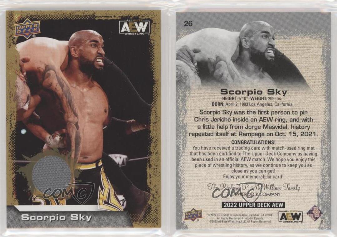 2022 Upper Deck AEW All Elite Wrestling Gold Mat Relics Scorpio Sky #26