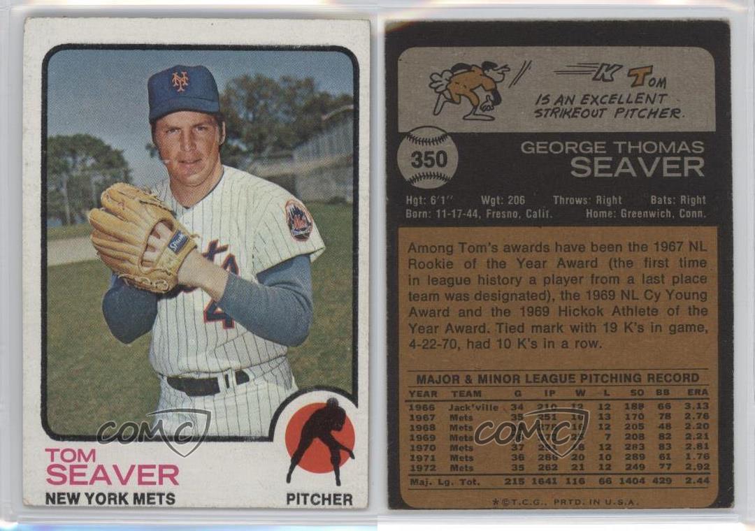 1973 Topps 350 Tom Seaver New York Mets Baseball Card eBay