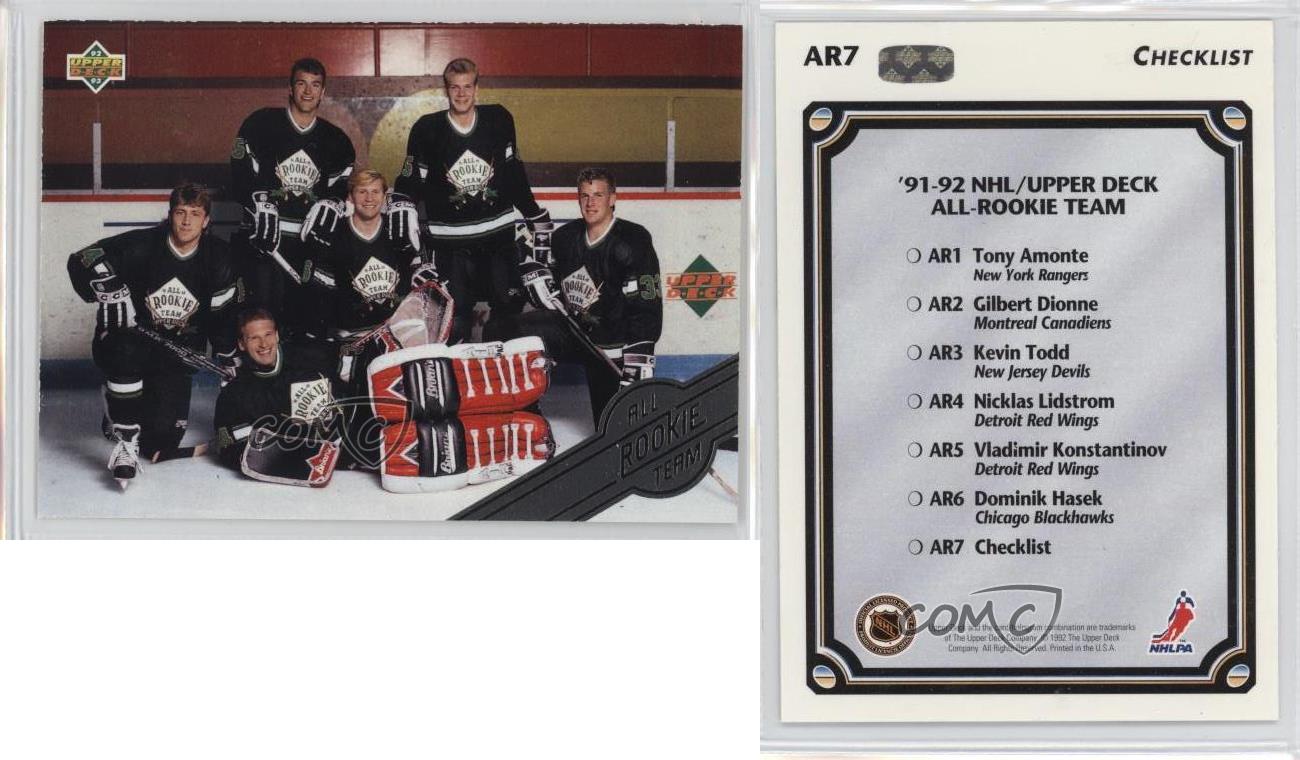 1992-93 Upper Deck All-Rookie Team #AR7 Checklist NHL All-Star Hockey ...