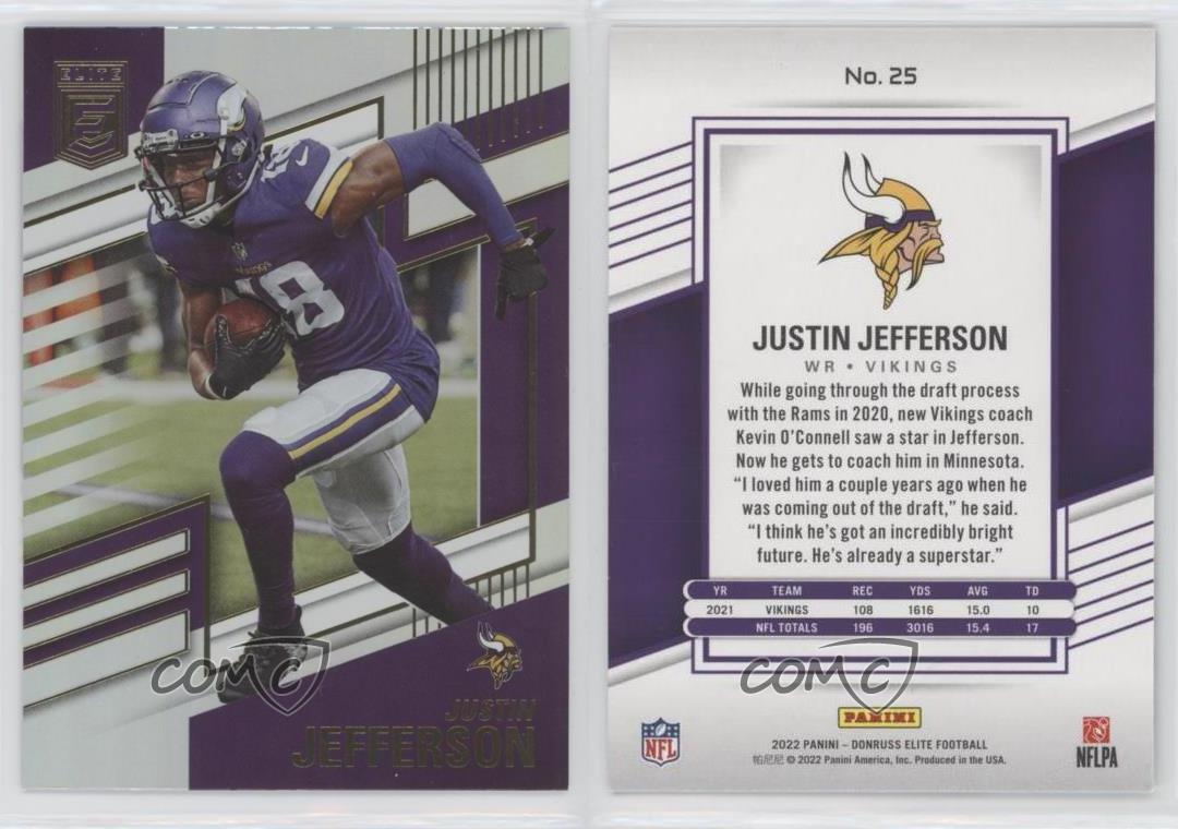 Justin Jefferson 2022 Panini Donruss Elite Football Card #25 - Graded 9.5  (GCG)