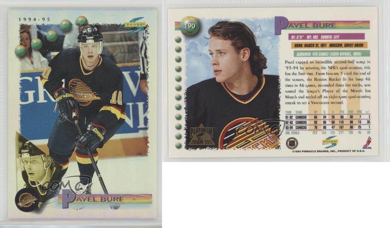 1994-95 Score Platinum Team Set Pavel Bure #190 HOF - Bild 4 von 4