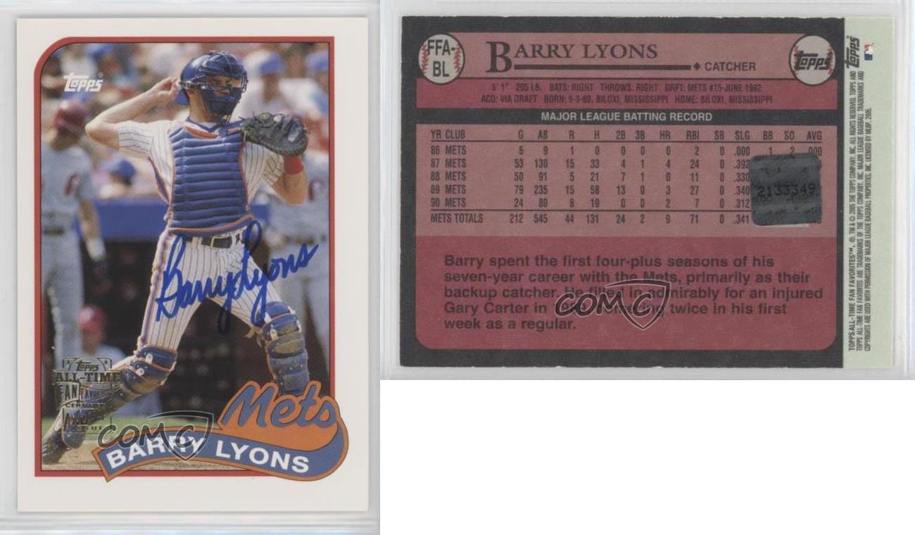 2005 Topps All-Time Fan Favorites Auto Barry Lyons #FFA-BL Auto - Picture 4 of 4
