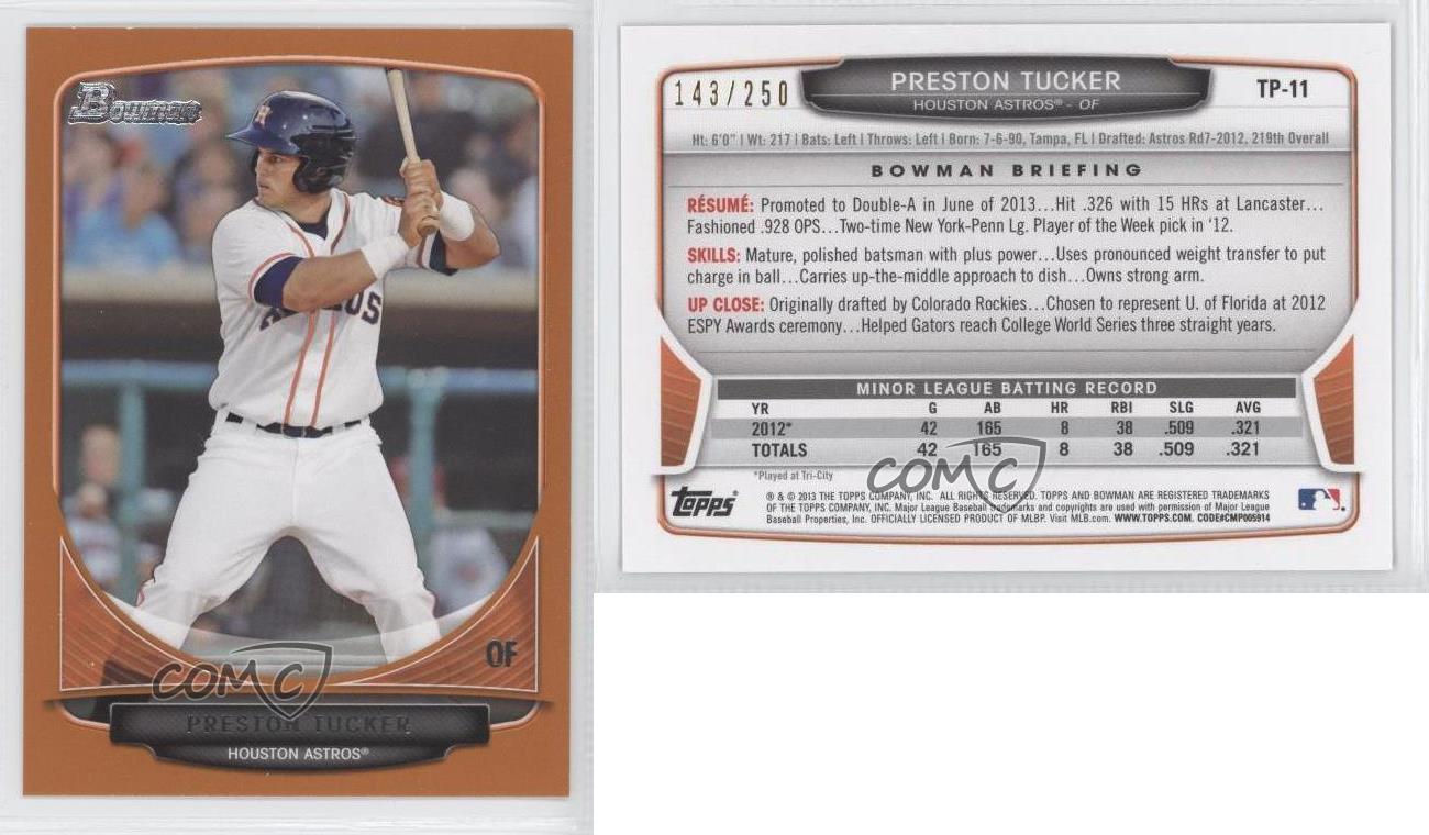 2013 Bowman Draft Top Prospects Orange /250 Preston Tucker #TP-11