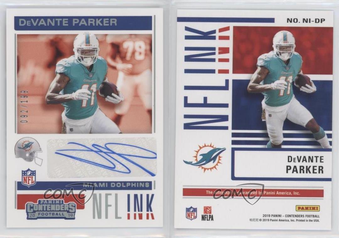 Tinta Panini Contenders NFL 2019/199 Devante Parker #NI-DP automática - Imagen 3 de 4
