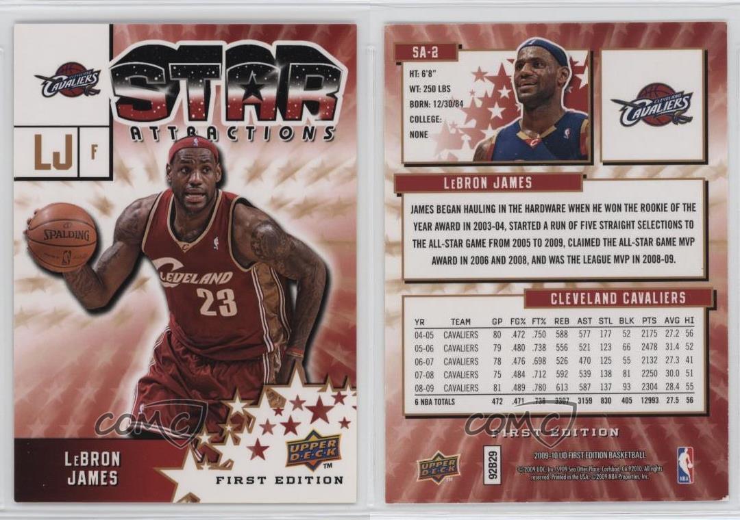 2009-10 Upper Deck First Edition Star Attractions LeBron James #SA-2 - Picture 4 of 4