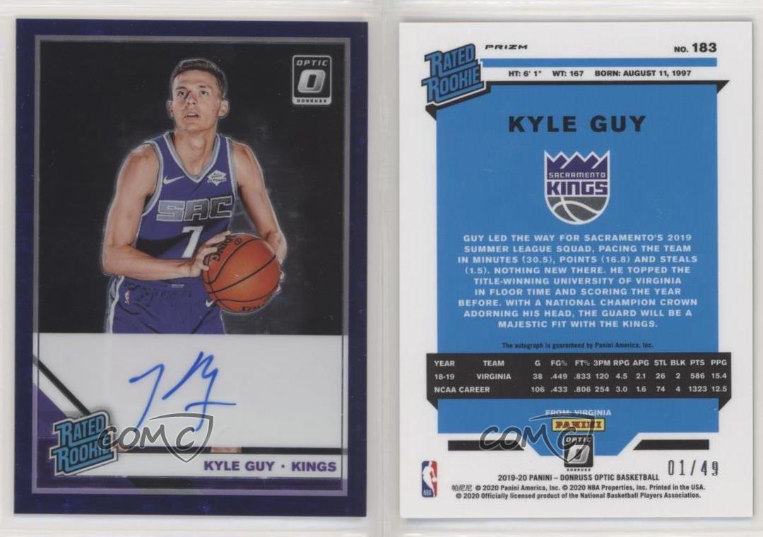 Panini, Other, Kyle Guy 292020 Panini Nba Rated Rookie Retro Card 13431  Bgs 95 Gem Mint
