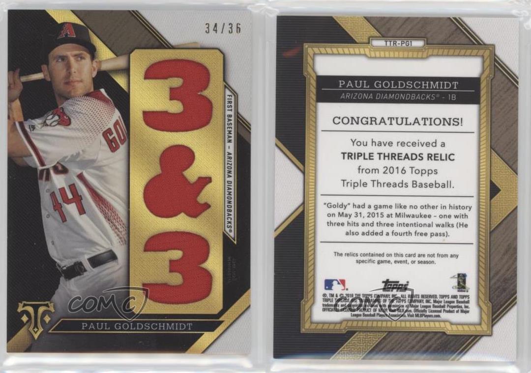 2016 Topps Triple Threads Paul Goldschmidt Jersey Silver #D26/27