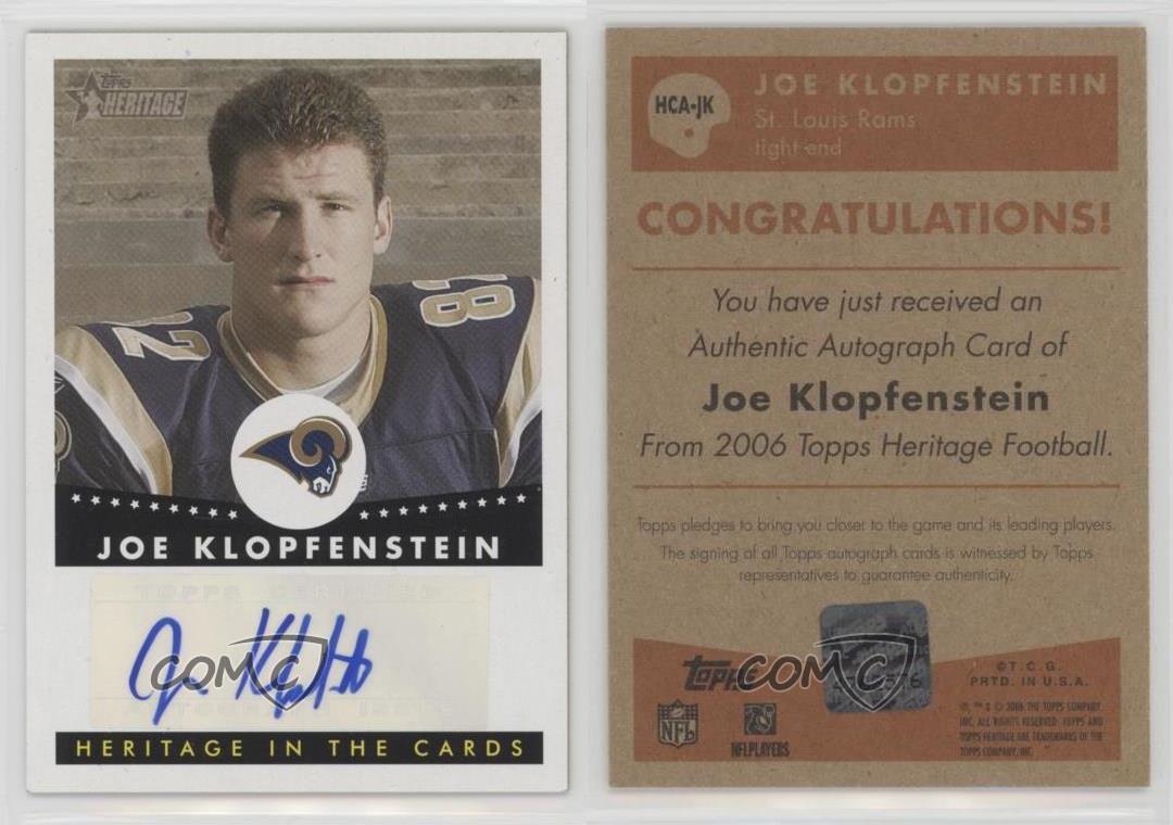 2006 Topps Heritage in the Cards Joe Klopfenstein #HCA-JK Rookie Auto RC