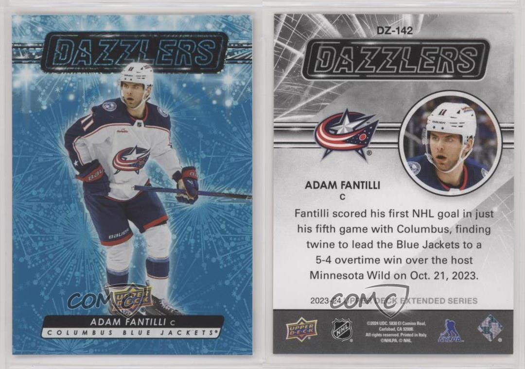 2023-24 Upper Deck Extended Series Dazzlers Blue Adam Fantilli #DZ-142 Rookie RC