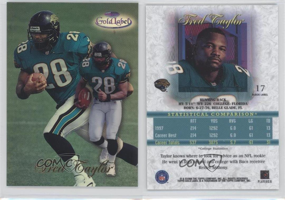 1998 Topps Gold Label Class 1 Black Label Fred Taylor #17 Rookie RC