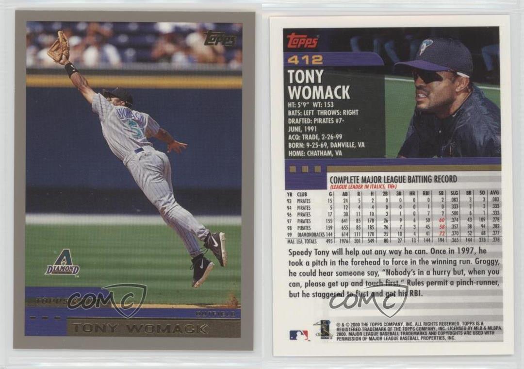 Tony Womack 2000 Topps #412 Arizona Diamondbacks Baseball Card