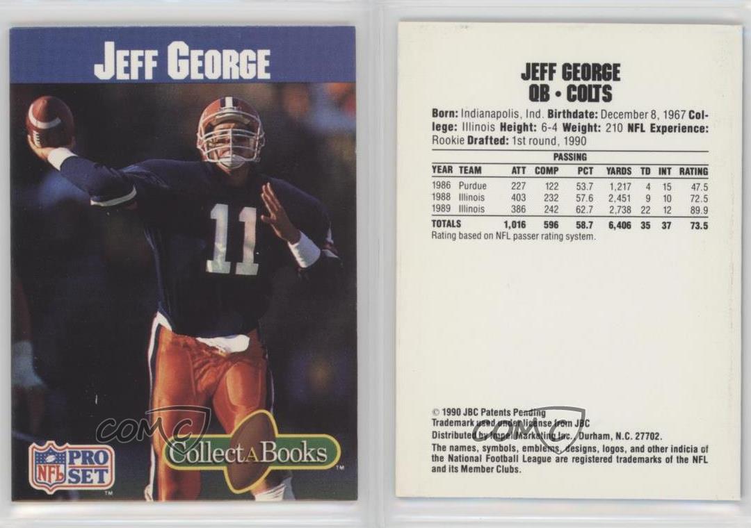 1990 Pro Set Collect-A-Books Jeff George #JEGO Rookie RC | eBay
