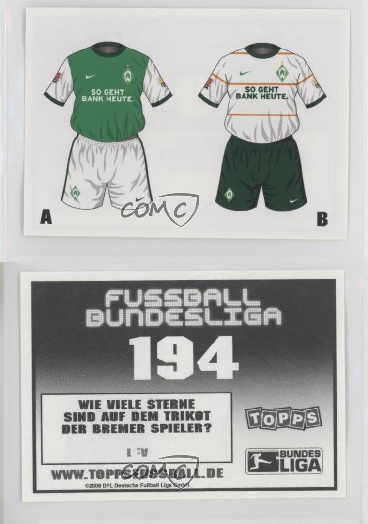 2009-10 Topps Fussball Bundesliga Stickers Werder Bremen SV Kit #194 | eBay