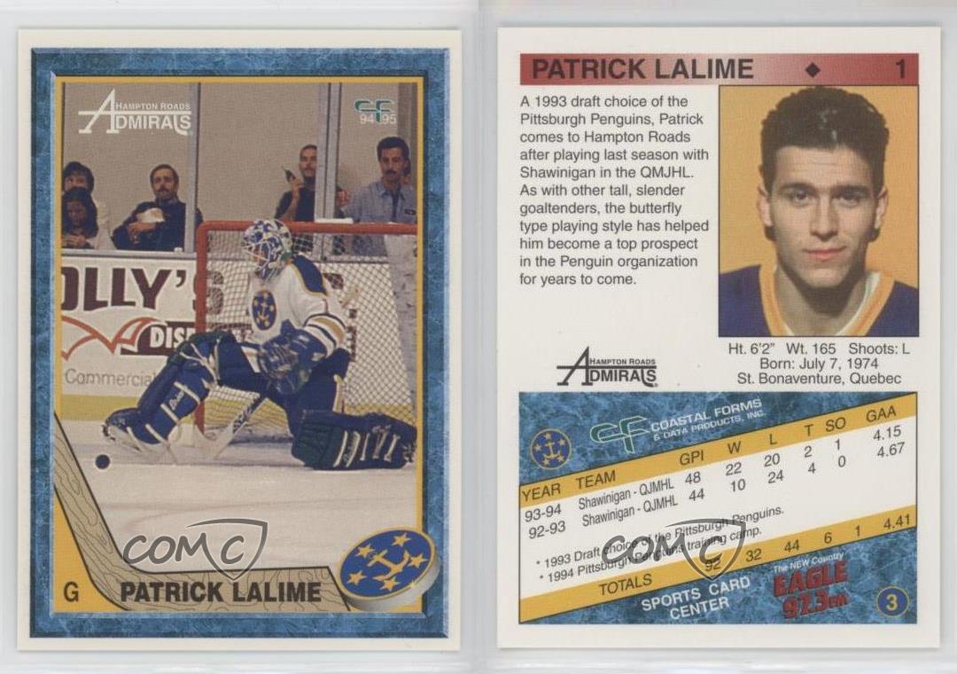 1994-95 Hampton Roads Admirals Team Ausgabe Patrick Lalime #3 - Bild 3 von 3