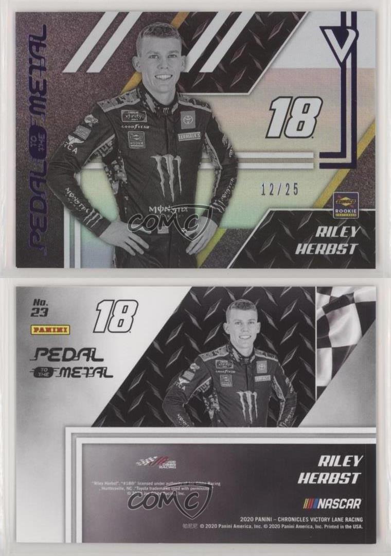 2020 Panini Chronicles Pedal to the Metal Purple /25 Riley Herbst #23