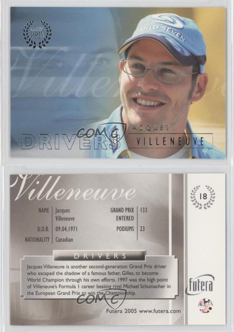 2005 Futera Grand Prix #18 Jacques Villeneuve Racing Card