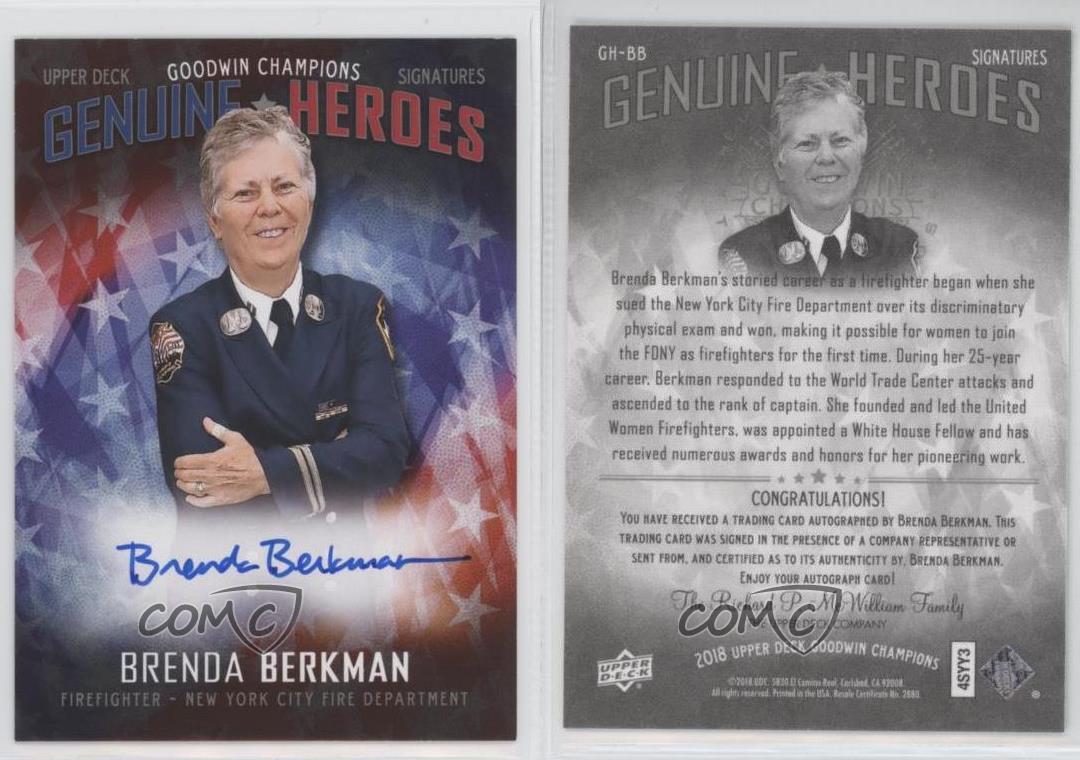 2018 Upper Deck Goodwin Champions Genuine Heroes Signatures Brenda Berkman Auto