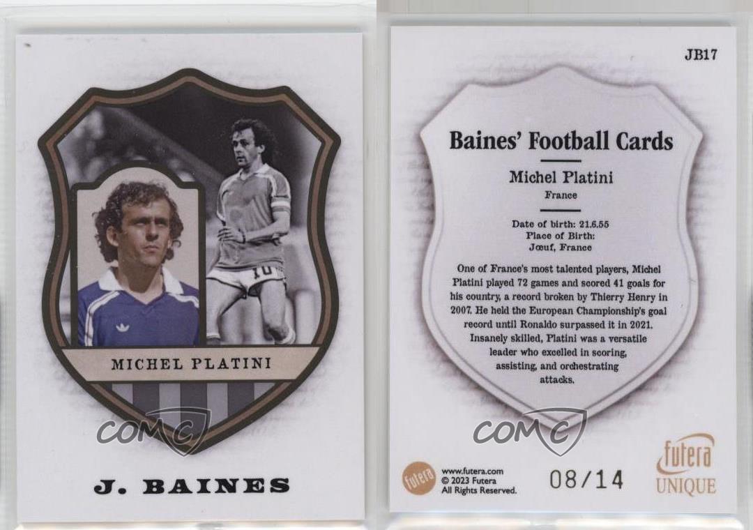 2023 Futera Selecta Baines' Football Cards /14 Michel Platini #JB17