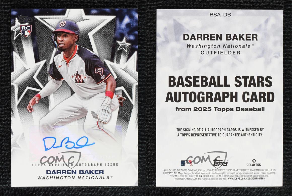 2025 Topps Series 1 Baseball Stars Auto tendance Darren Baker #BSA-DB Rookie Auto RC