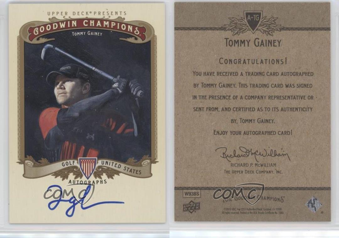 2012 Upper Deck Goodwin Champions Tommy Gainey #A-TG Auto 