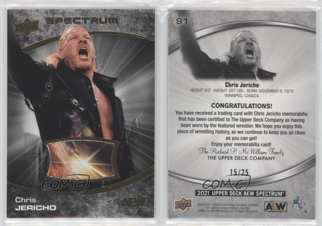 2021 Upper Deck AEW Spectrum Achievements Dark Memorabilia /25 Chris Jericho #91