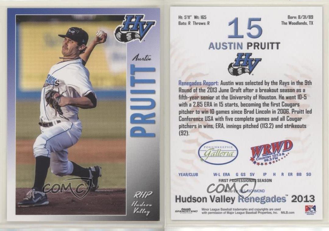 2013 Grandstand Hudson Valley Renegades Austin Pruitt - Picture 3 of 3