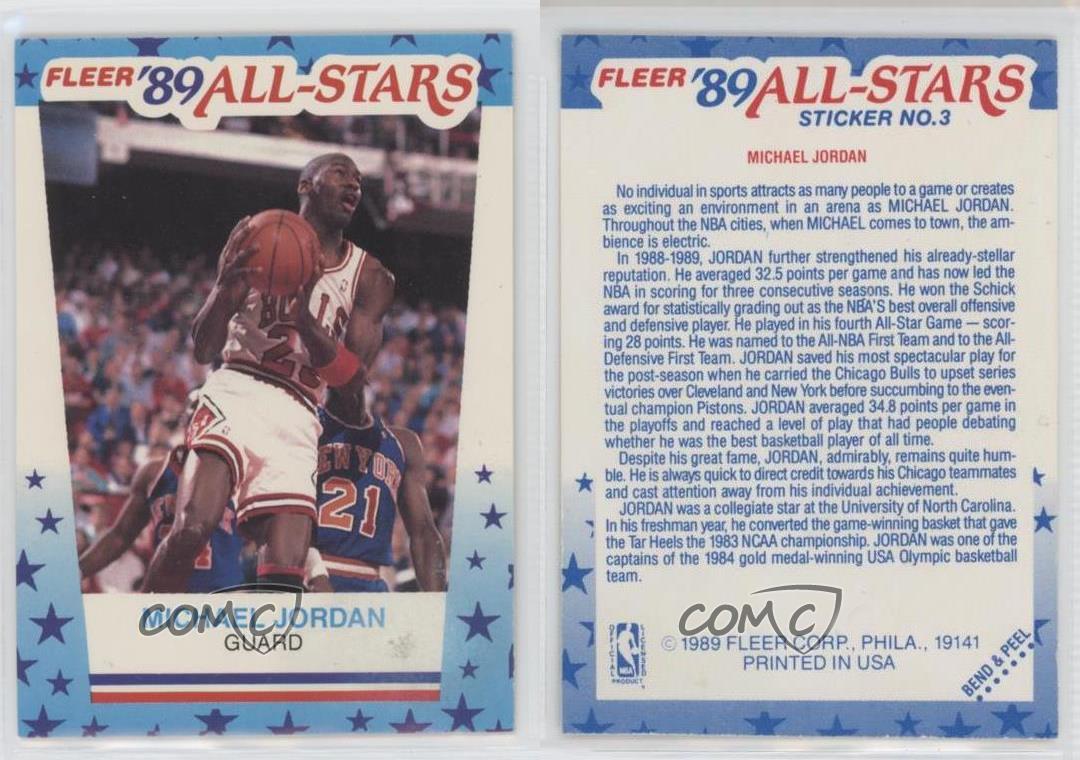 1989 fleer all hot sale stars michael jordan