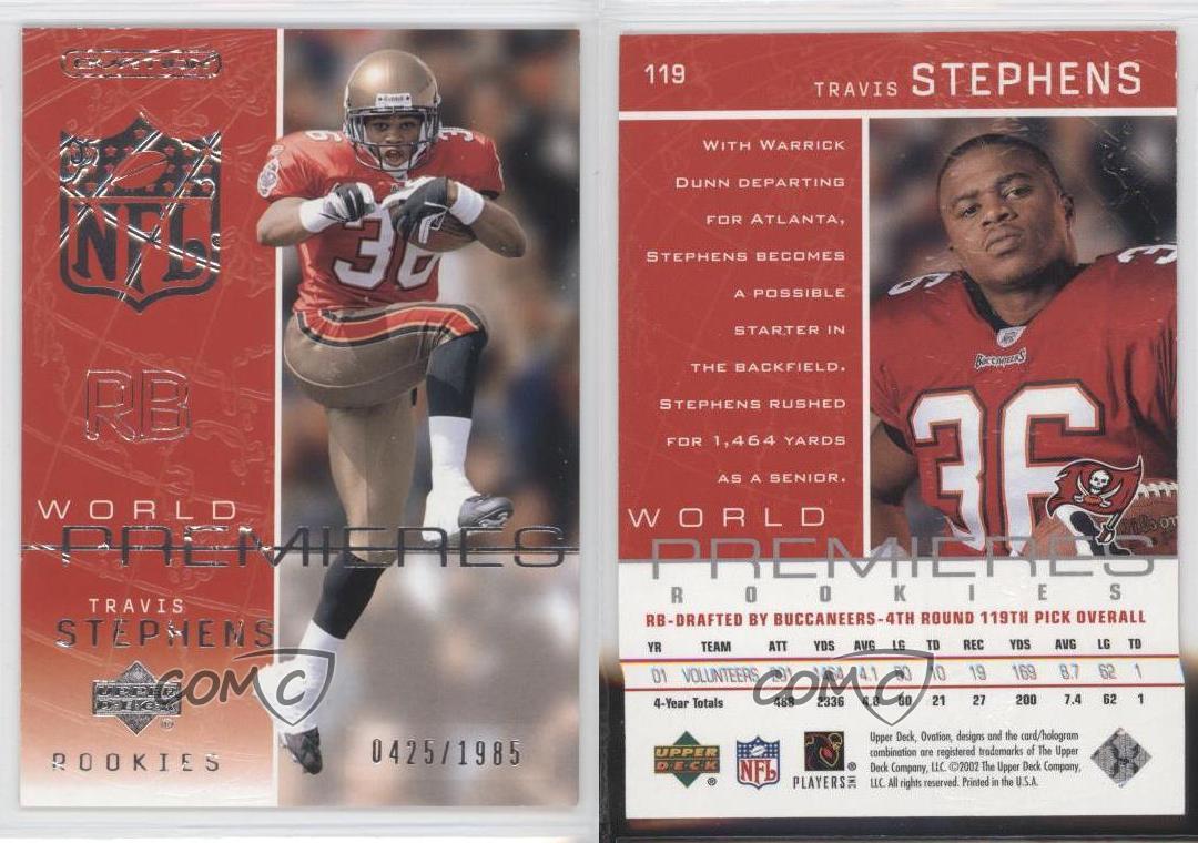 2002 Upper Deck Ovation World Premieres /1985 Travis Stephens #119 Rookie RC - Picture 3 of 4