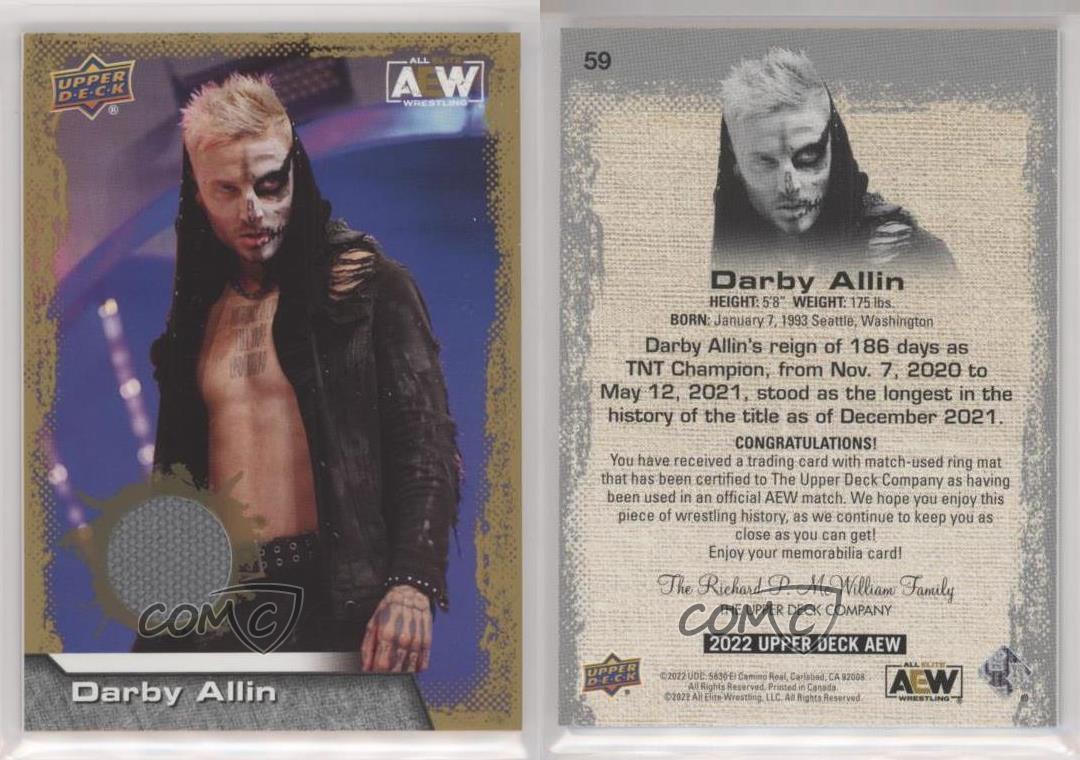 2022 Upper Deck AEW All Elite Wrestling Gold Mat Relics Darby Allin #59