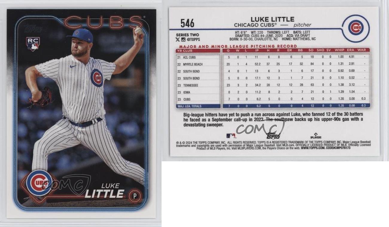 2024 Topps Series 2 Luke Little #546 Rookie RC