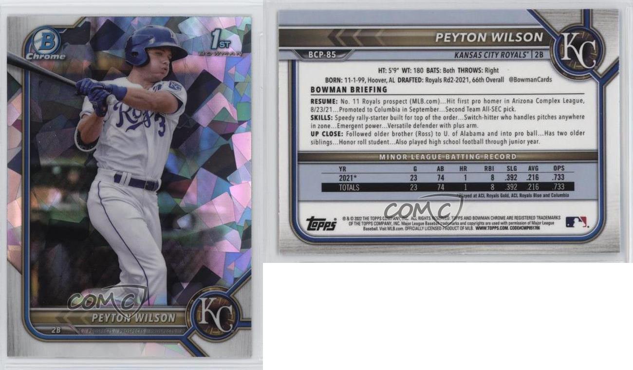 2022 Bowman Chrome Prospects Atomic Refractor Peyton Wilson #BCP-85 - Bild 3 von 4