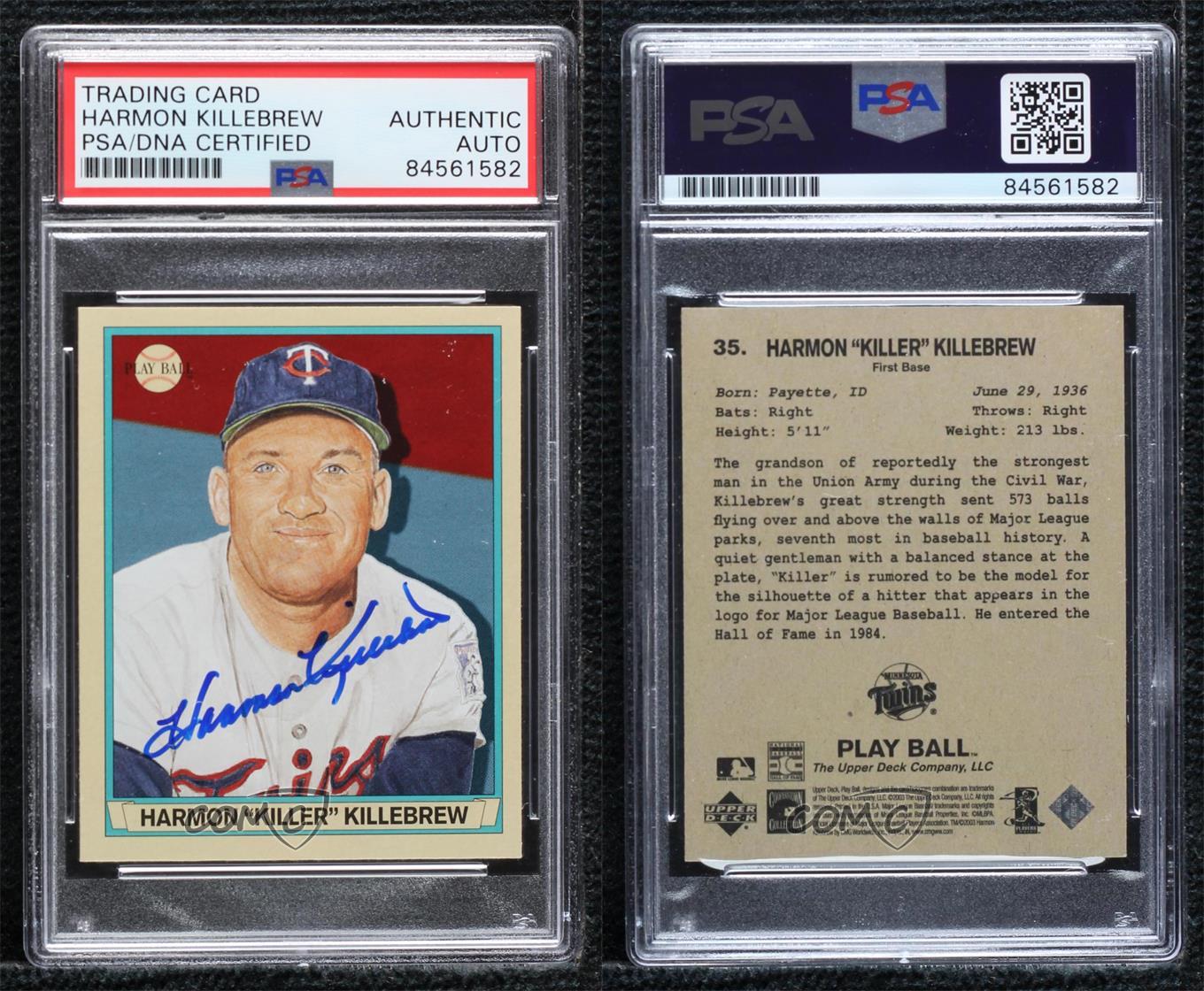 Harmon Killebrew Autographed Signed (HOF) Baseball Autograph Auto PSA/DNA