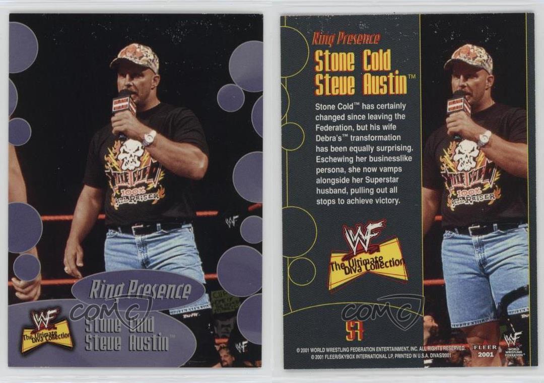 2001 Fleer WWF The Ultimate Divas Collection Ring Presence Steve Austin #57 HOF - Picture 4 of 4