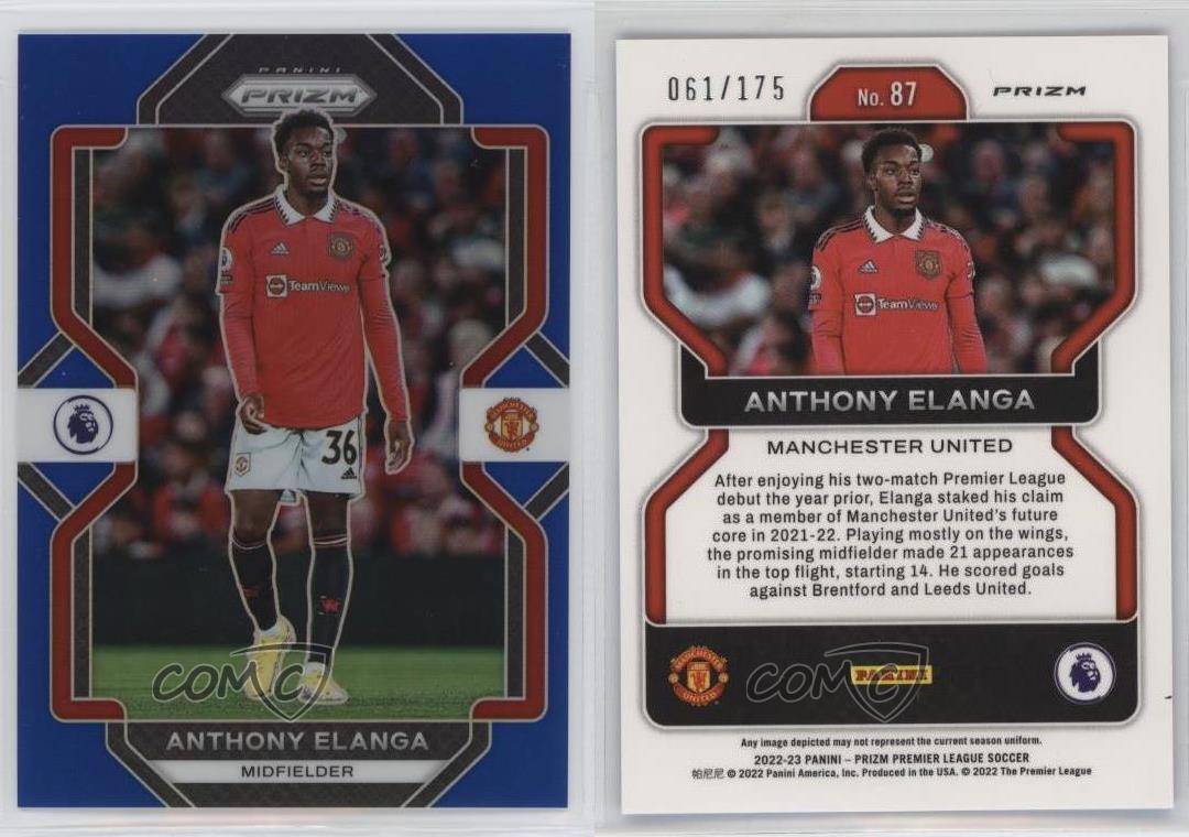 Panini Prizm Premier League 2022-23 azul Prizm/175 Anthony Elanga #87 - Imagen 4 de 4