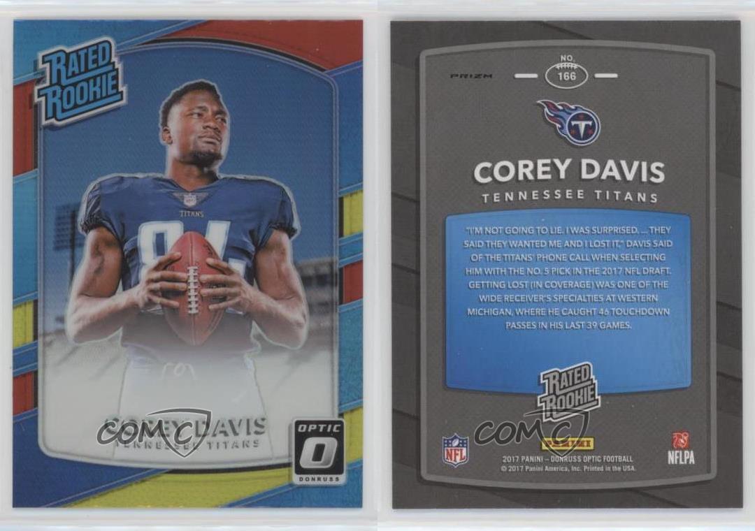 2017 Donruss Optic Rated Rookies Red and Yellow Corey Davis #166 Rookie RC  | eBay