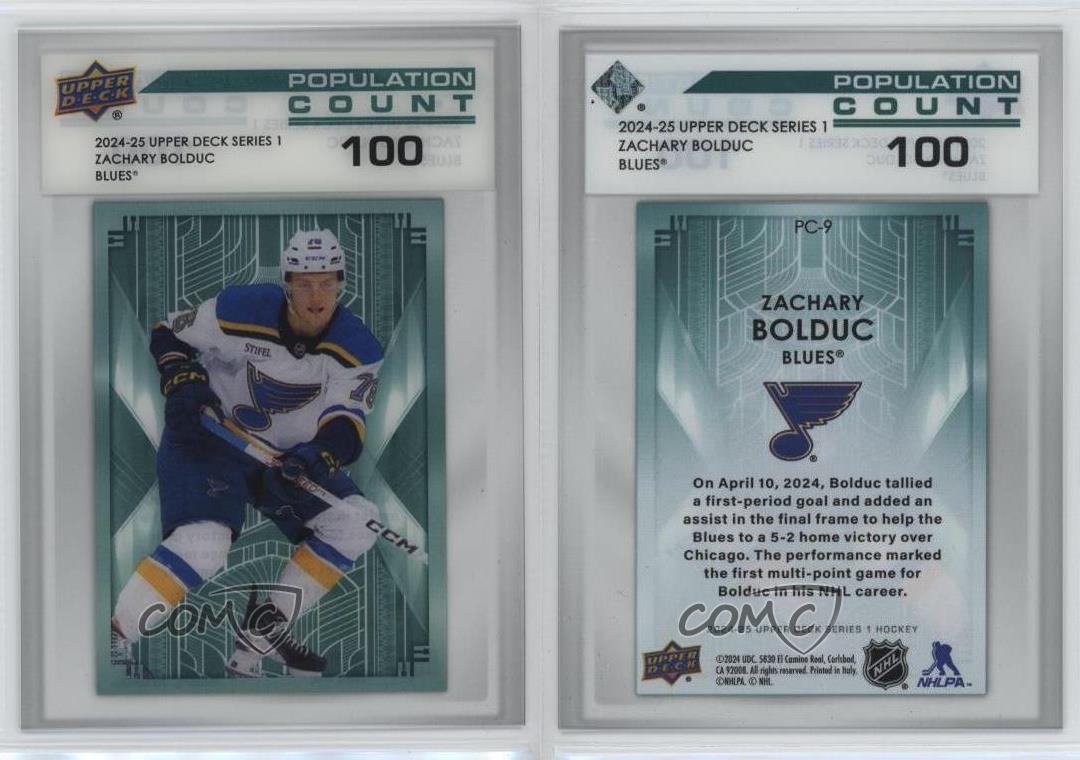 2024-25 Upper Deck Serie 1 Popolazione 100/100 Zachary Bolduc Rookie RC - Foto 3 di 5