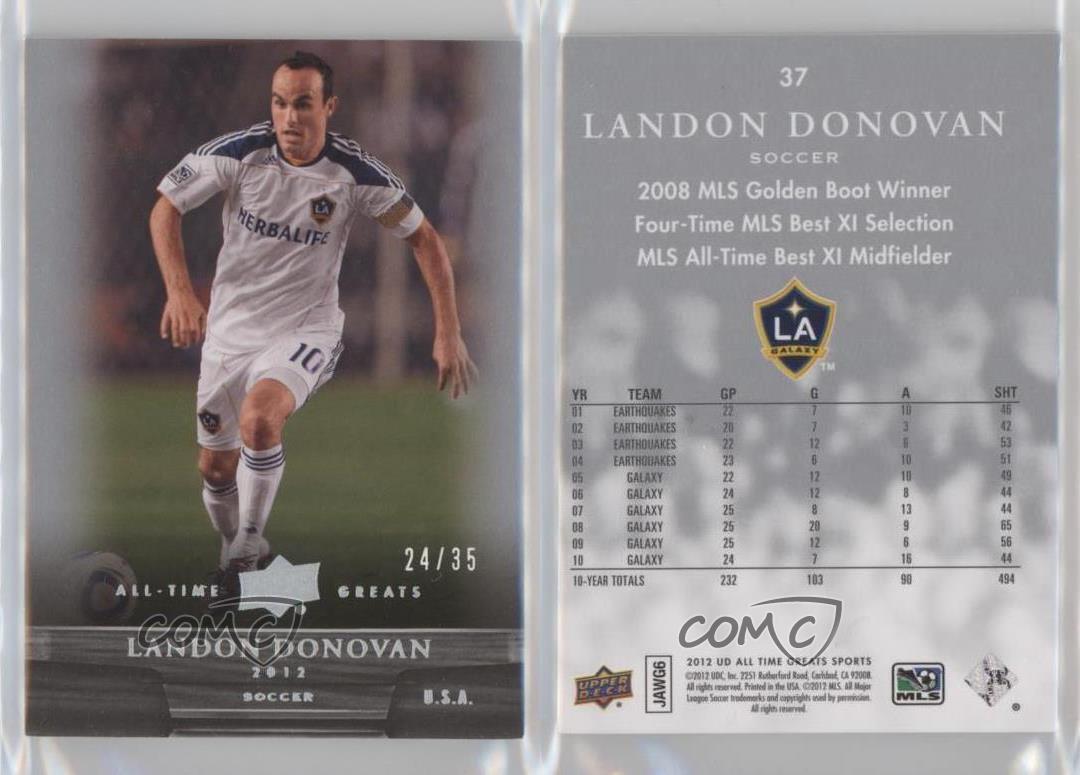 2012 Upper Deck UD All-Time Greats Silver Spectrum /35 Landon Donovan #37 - Picture 3 of 3